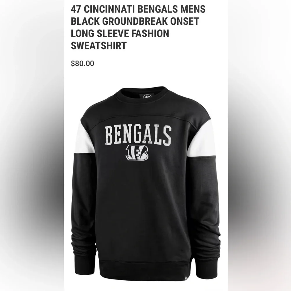'47 Cincinnati Bengals Black Sweatshirt - Picture 3 of 4